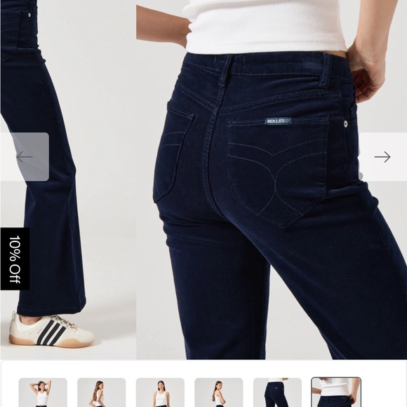 Rollas Eastcoast Flare Midnight Cord Flare Jeans - Picture 4 of 9